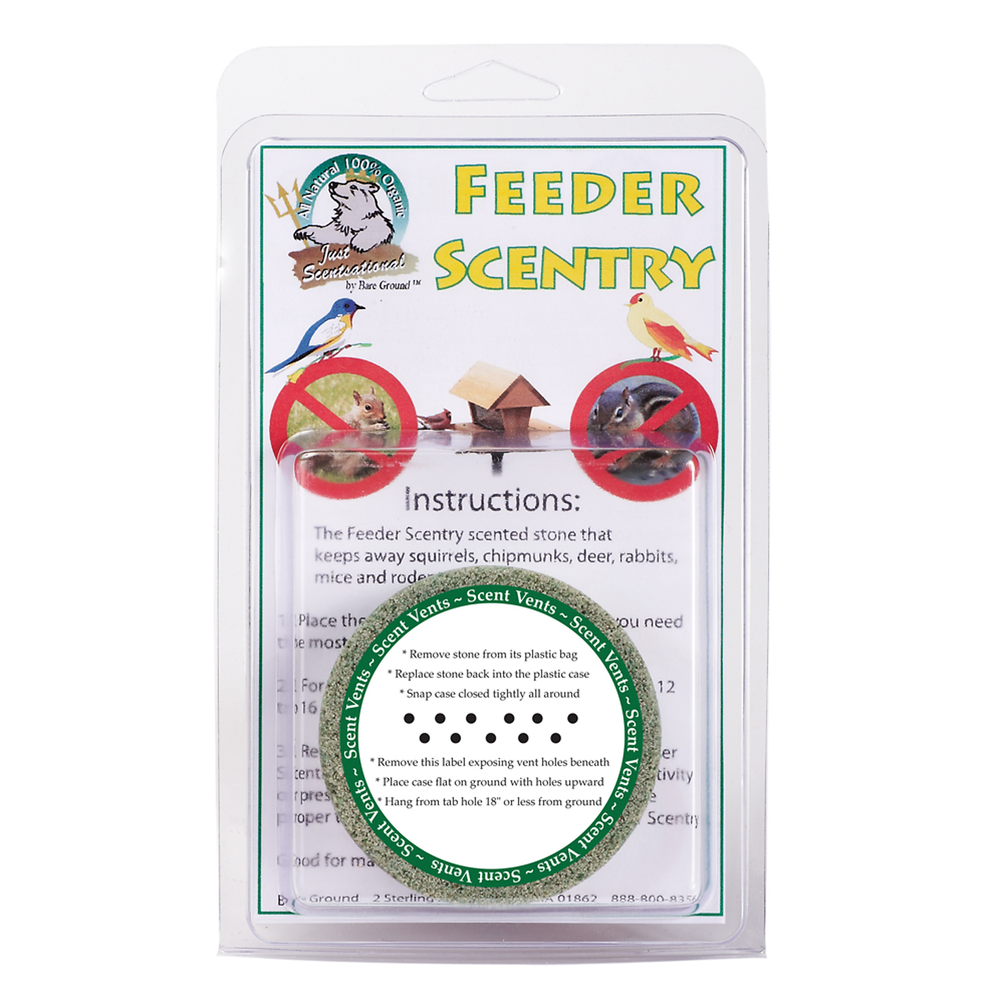 Bare Ground, Bird Feeder Pest Repellent Hanging Stone w/Urine, Model# FS-1